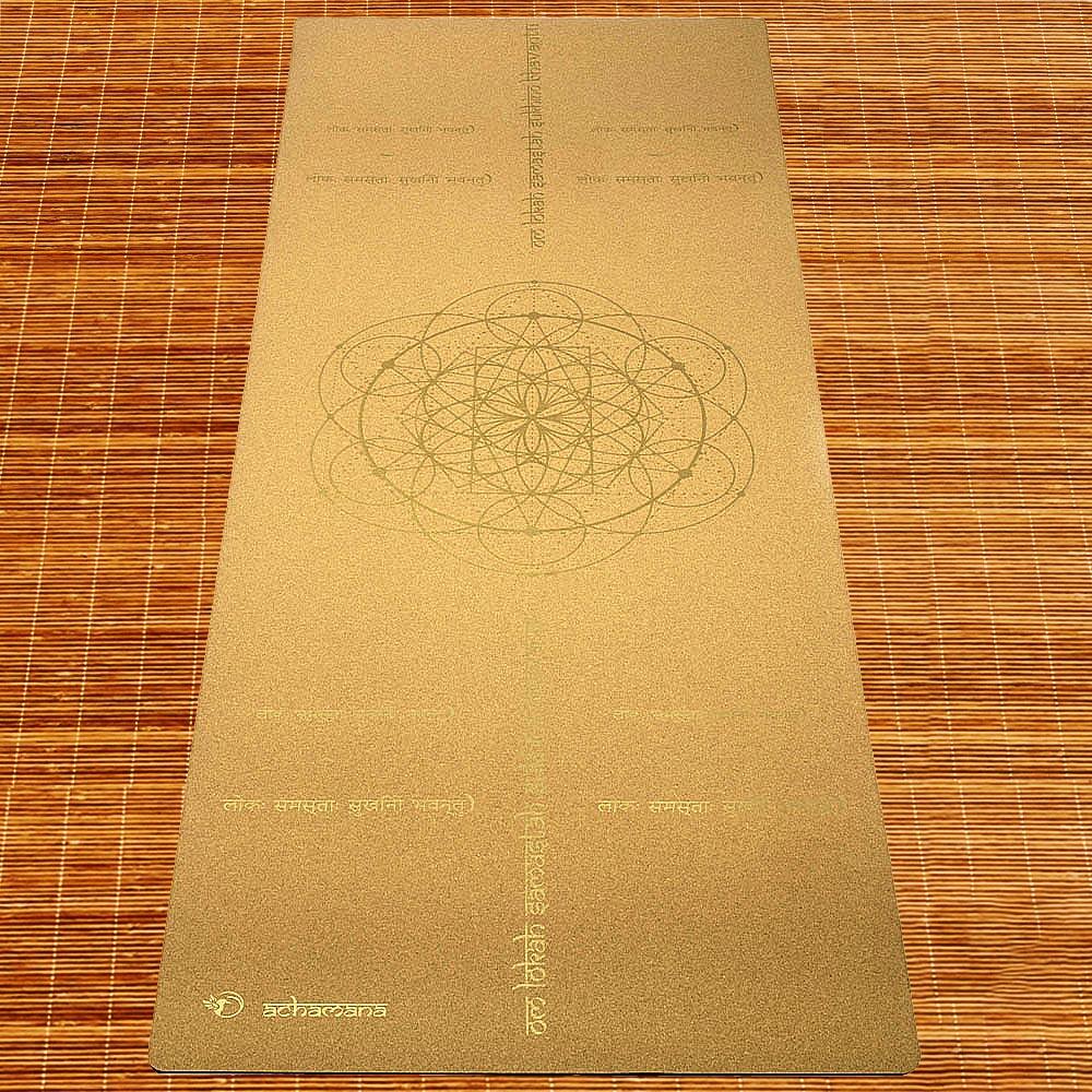 Esterilla de yoga caucho y corcho 5mm + bolso de corcho, mantra de la paz 3/7