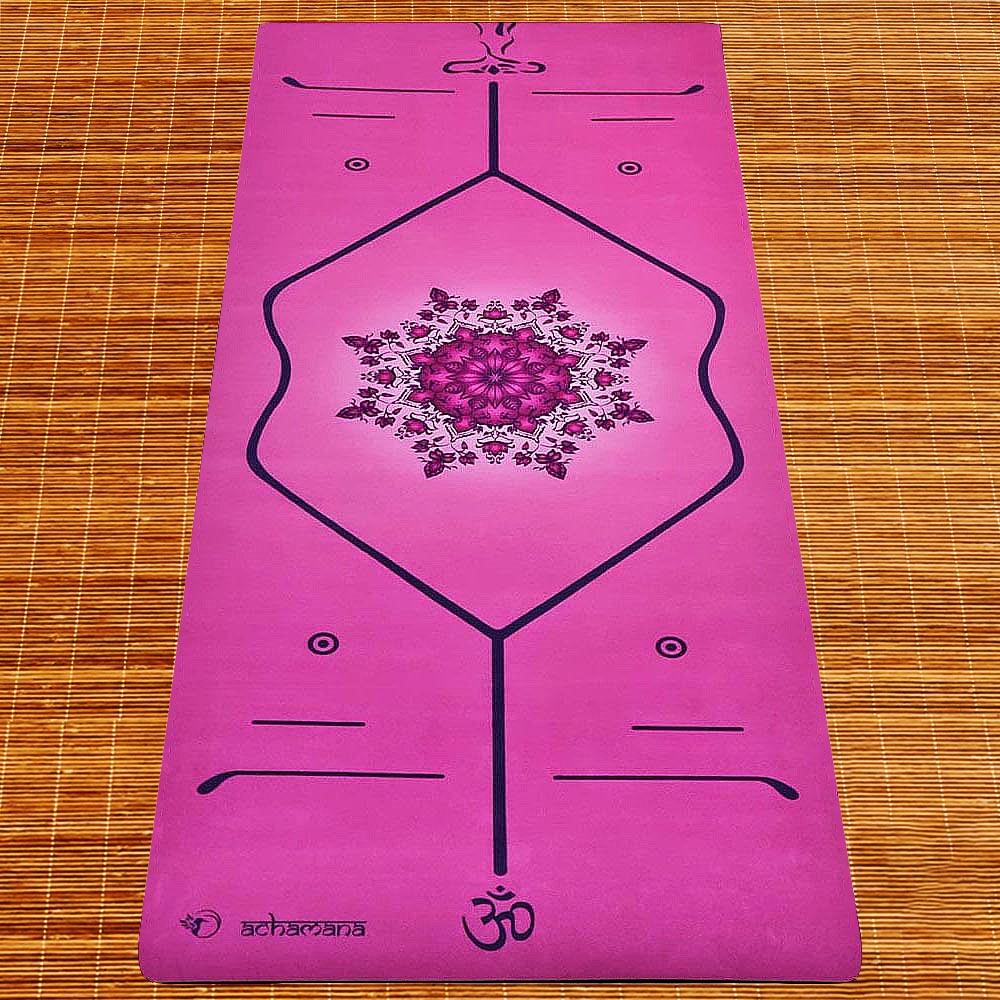 Ökologische Yogamatte, neue Generation 3-lagig 6mm Haltungslinien. 5/6