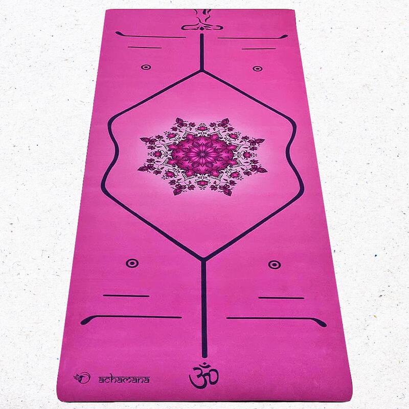 Tapis yoga écologique nouvelle génération 3 plis 6mm lignes posturales +Sac yoga