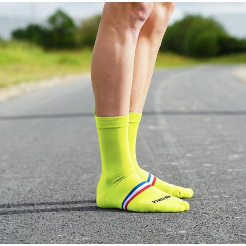 Chaussettes de cyclisme JAUNE FLUO