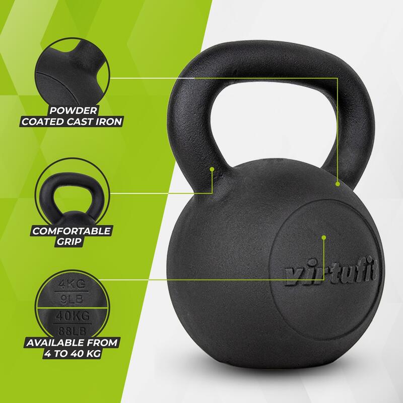 Kettlebell Pro - Hierro Fundido - 4 a 30 kilos