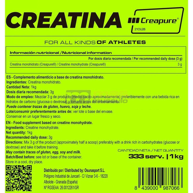 Creatina (Creapure®) - 1Kg de MASmusculo Fit Line