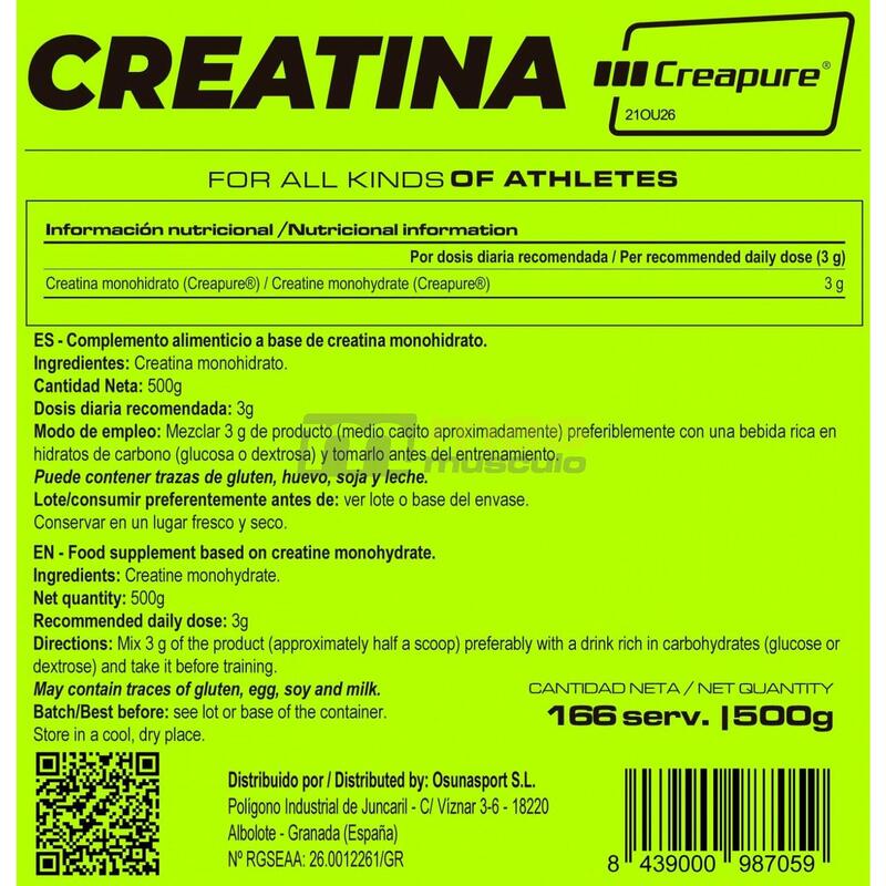 Creatina (Creapure®) - 500g de MASmusculo Fit Line