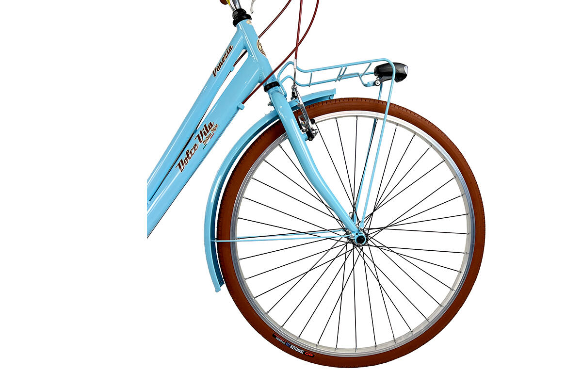 Stadtfahrrad Dolce Vita by Canellini VENEZIA mit Korb - Hellblau 4/5
