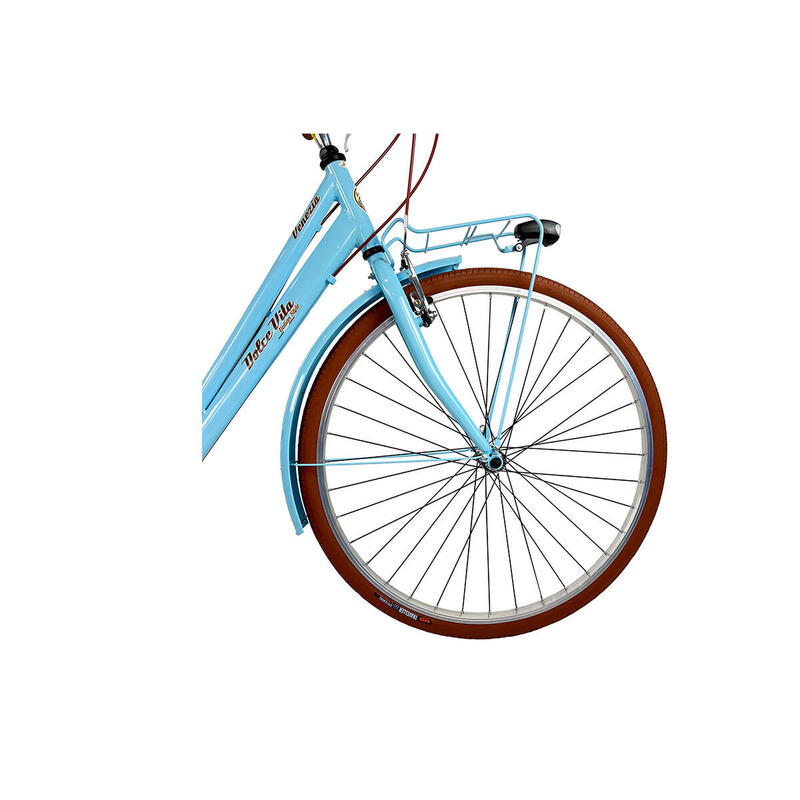 Vélo de ville Dolce Vita by Canellini Venezia avec panier - Bleu clair