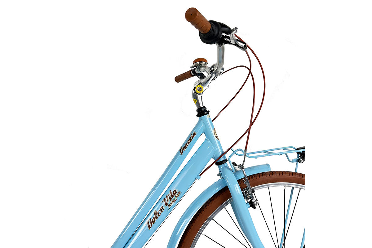 Stadtfahrrad Dolce Vita by Canellini VENEZIA mit Korb - Hellblau 5/5