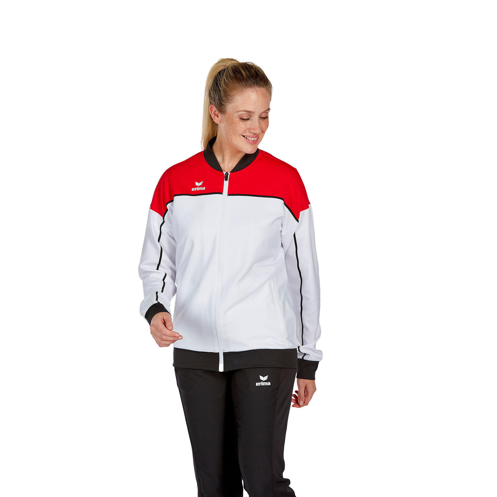 Erima - Veste De Survêtement Femme Erima Change - Veste De Concours - Blanc|rouge - 36 Xs - Decathlon