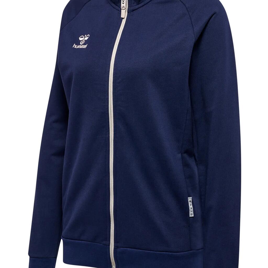 Women's cotton zipped-up tracksuit jacket Hummel Move Grid