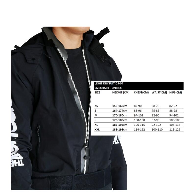 SUP Trockenanzug Frontzip schwarz