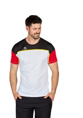 Erima change by erima t‑shirt wit/zwart/rood - korte mouwen, ronde hals.