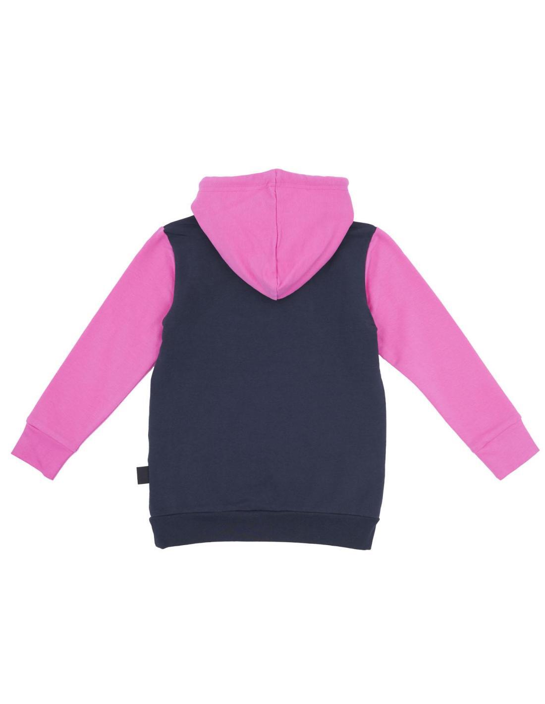 Felpa da bambina maxi con cappuccio, bicolor Basic 2/3