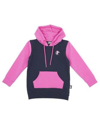 Maxi sweat fille à capuche, bicolore Basic