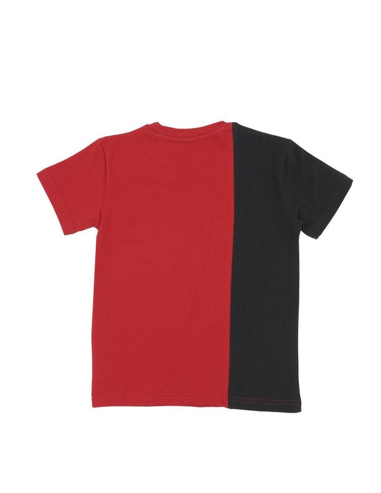 Pionowa, dwukolorowa koszulka dziecięca z krótkim rękawem klasy Junior