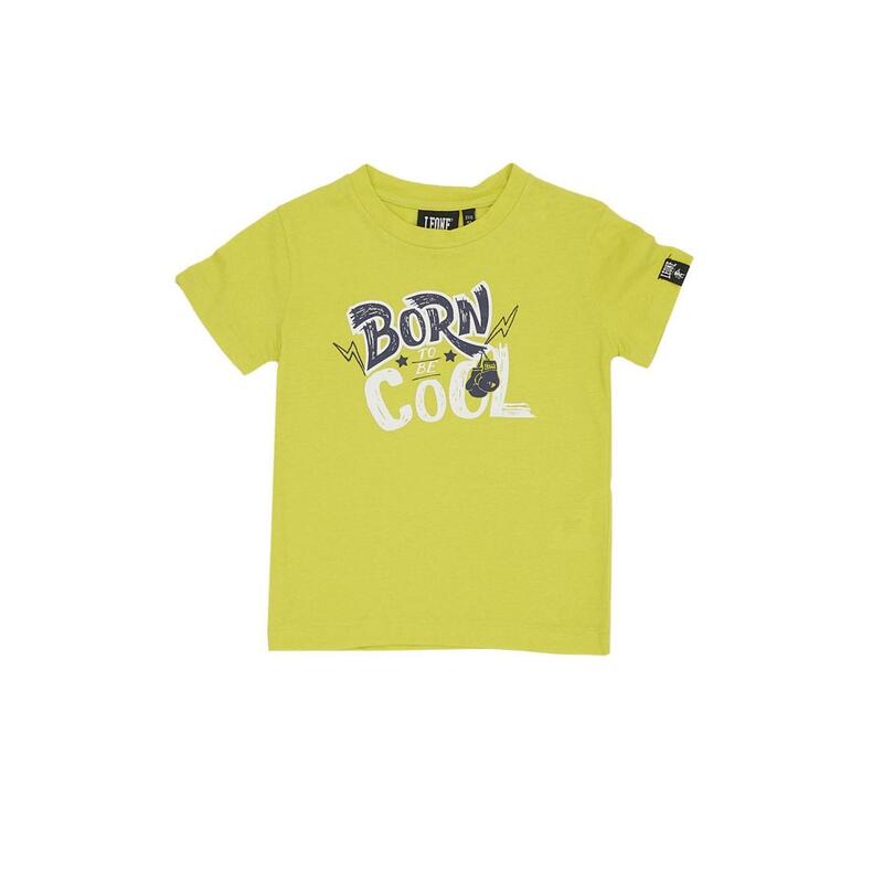 Camiseta infantil básica de manga curta com estampa "Born Cool"