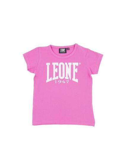 T-shirt dla dziewczynki z krótkim rękawem i dużym logo Basic
