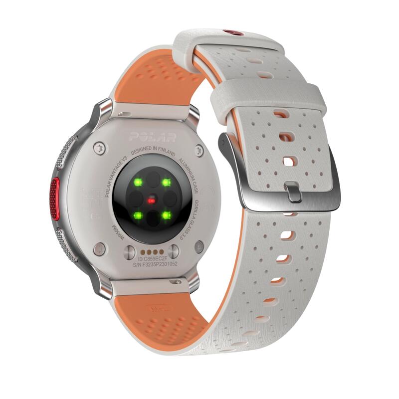 Montre connectée multisport - GPS, Cartes, SpO2, ECG - Vantage V3 Blanc/Orange