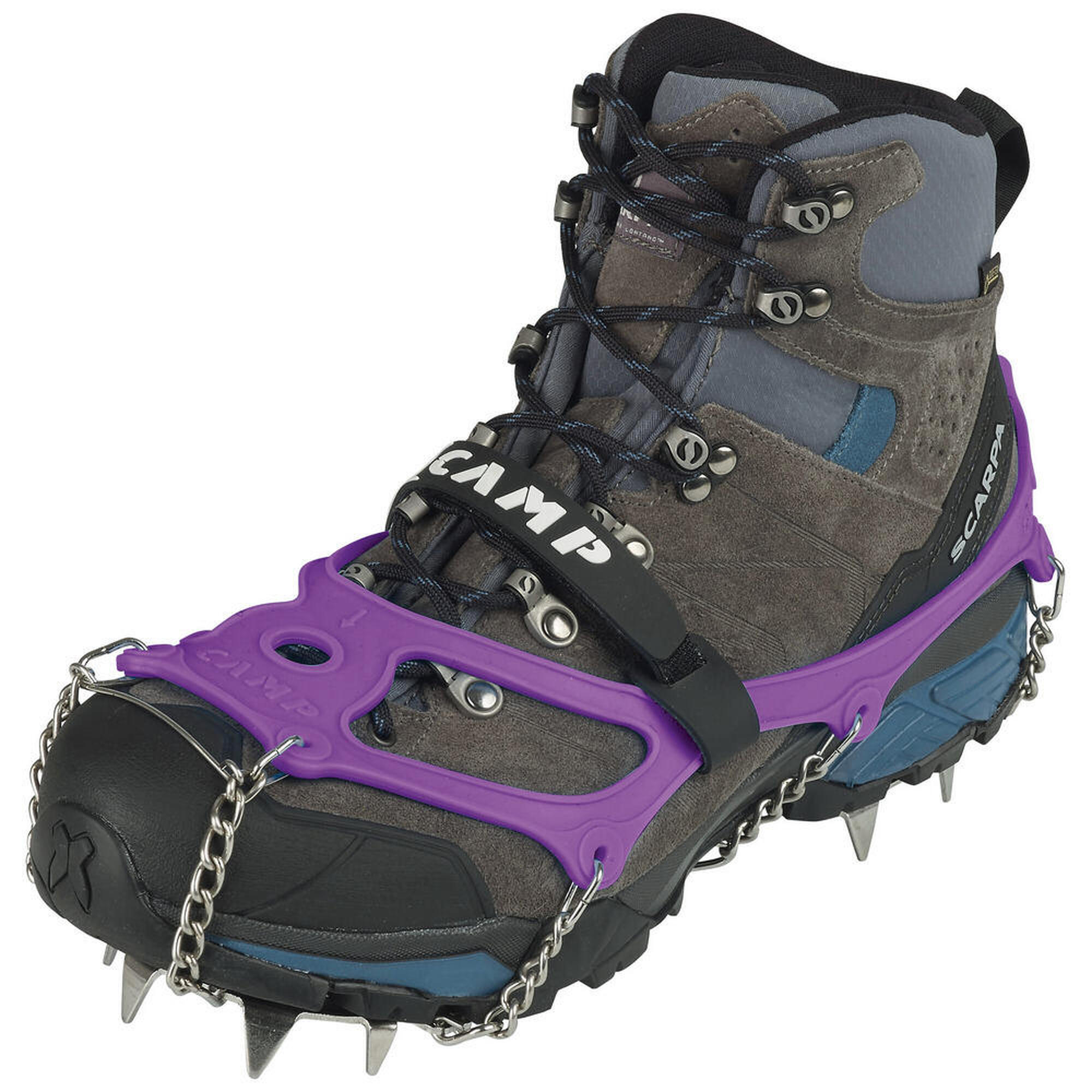 Camp - Ramponcins Camp Ice Master Evo 13 Pointes Acier 15 Mm Velcro Coque Ventilée - Crampon À Neige - Violet - S - Decathlon