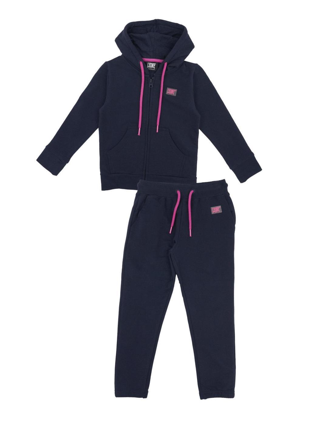 LEONE 1947 APPAREL Meisjes trainingspak met capuchon en volledige ritssluiting Basic
