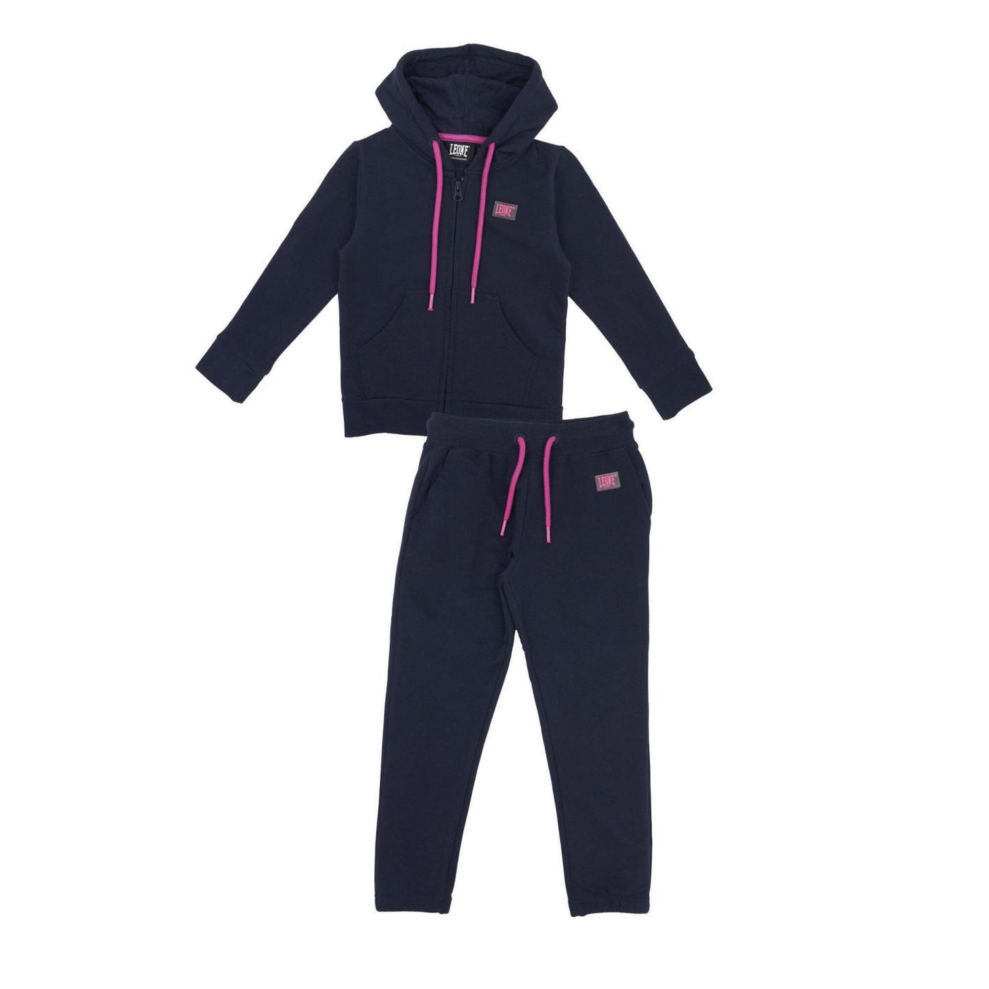 Podstawowy dres dziewczęcy z kapturem i zamkiem błyskawicznym na całej długości