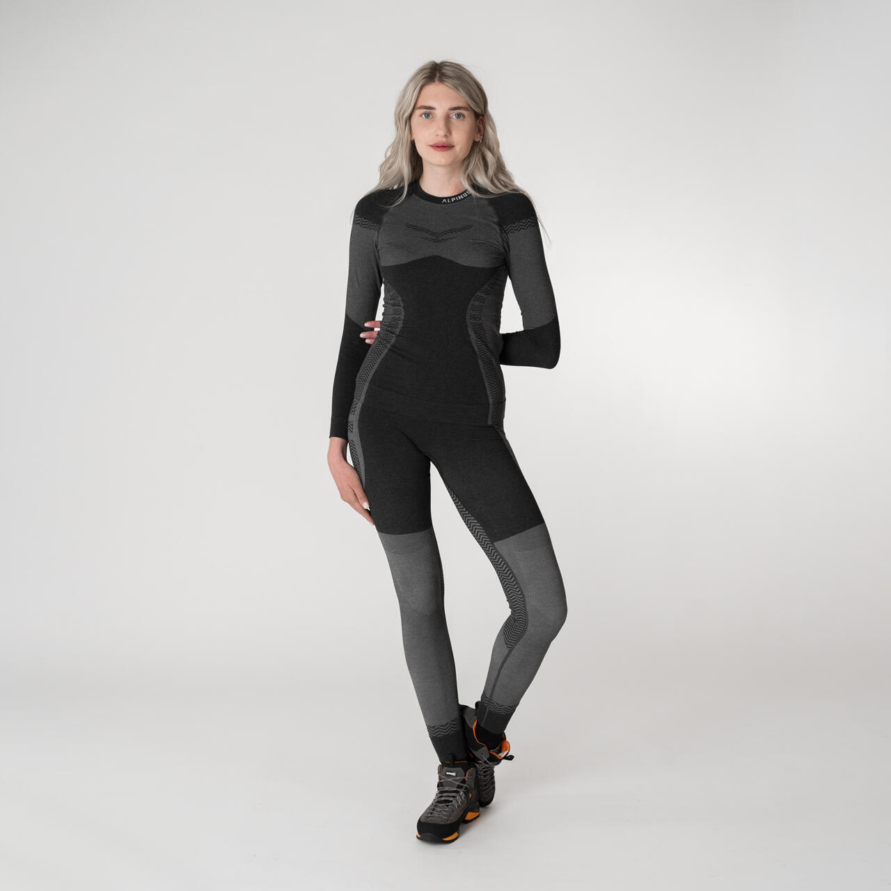Spodnie termoaktywne trekkingowe damskie Alpinus Pro Miyabi Edition szare 4/7