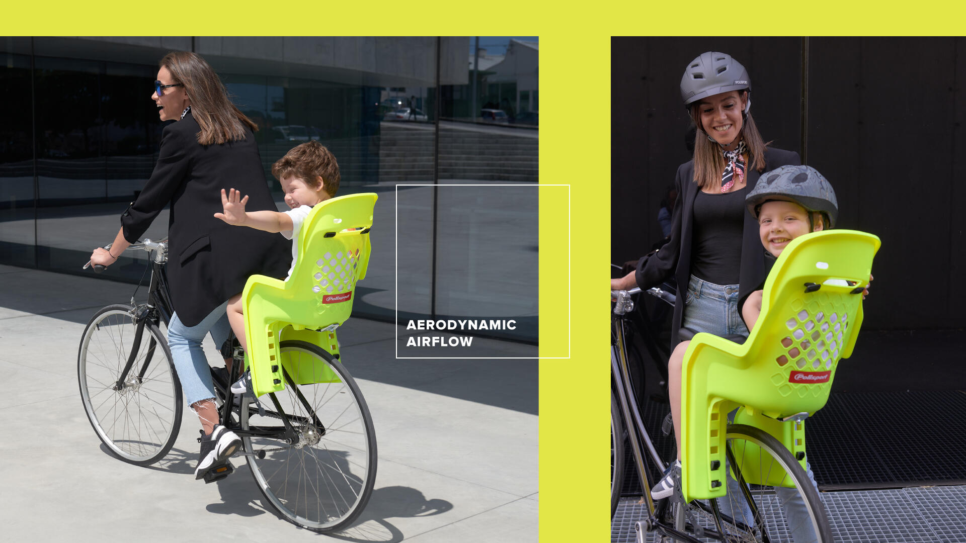 Silla Bicicleta Trasera Ninõ Cuadro JOY Vaquero / Amarillo 7/9
