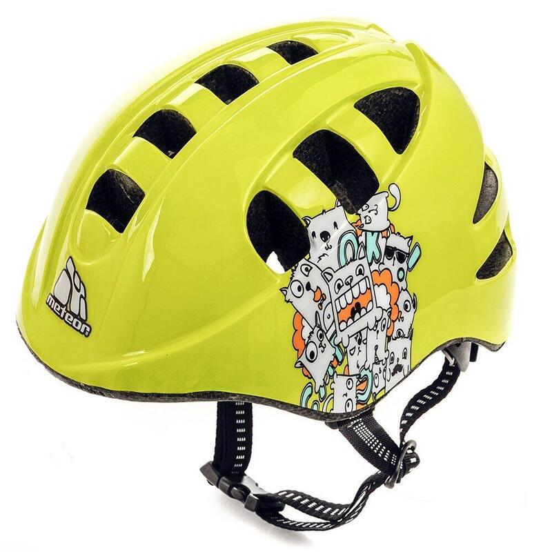 Kask rowerowy dziecięcy Meteor MA-2 DOTS regulowany z welurową wyściółką