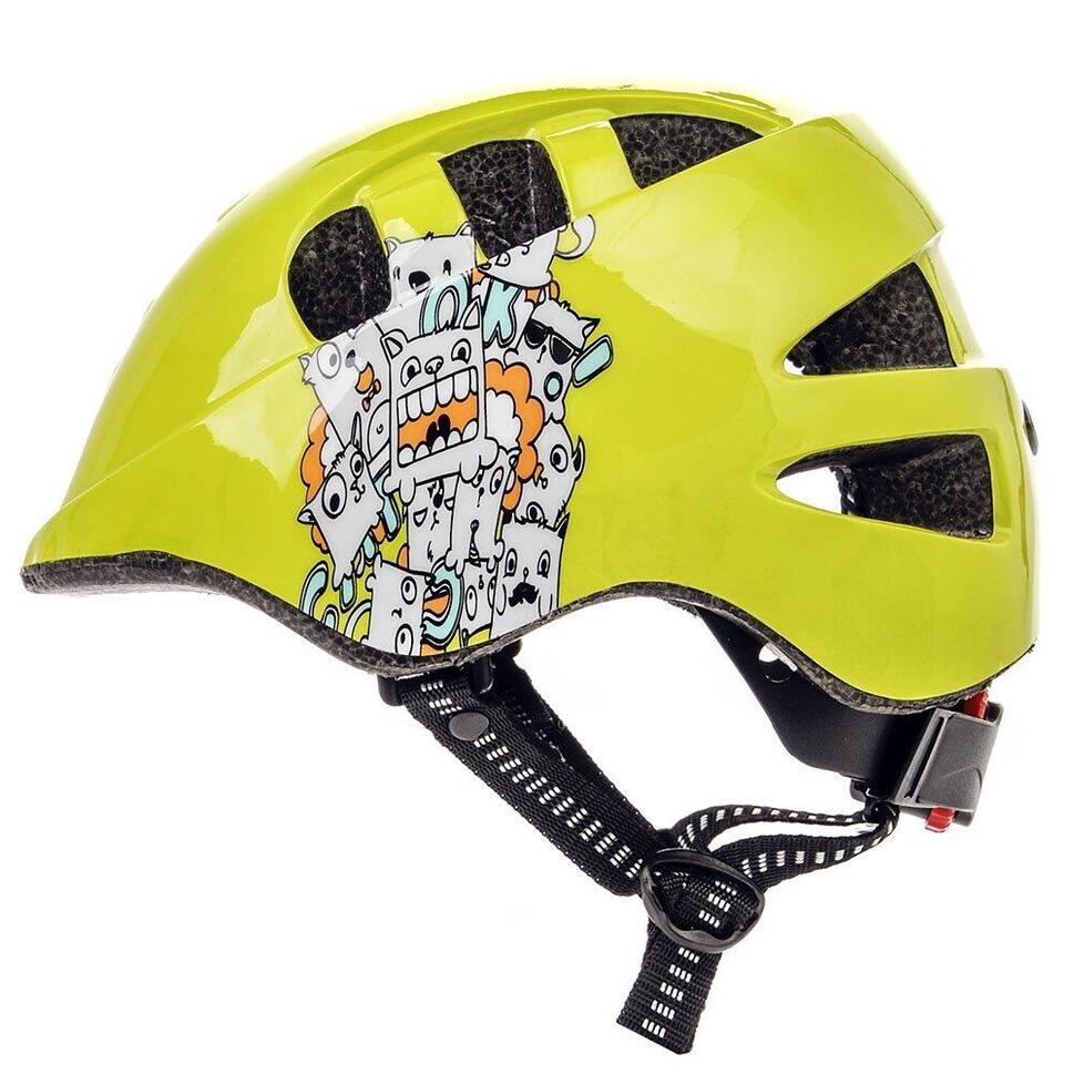 Kask rowerowy dziecięcy Meteor MA-2 DOTS regulowany z welurową wyściółką