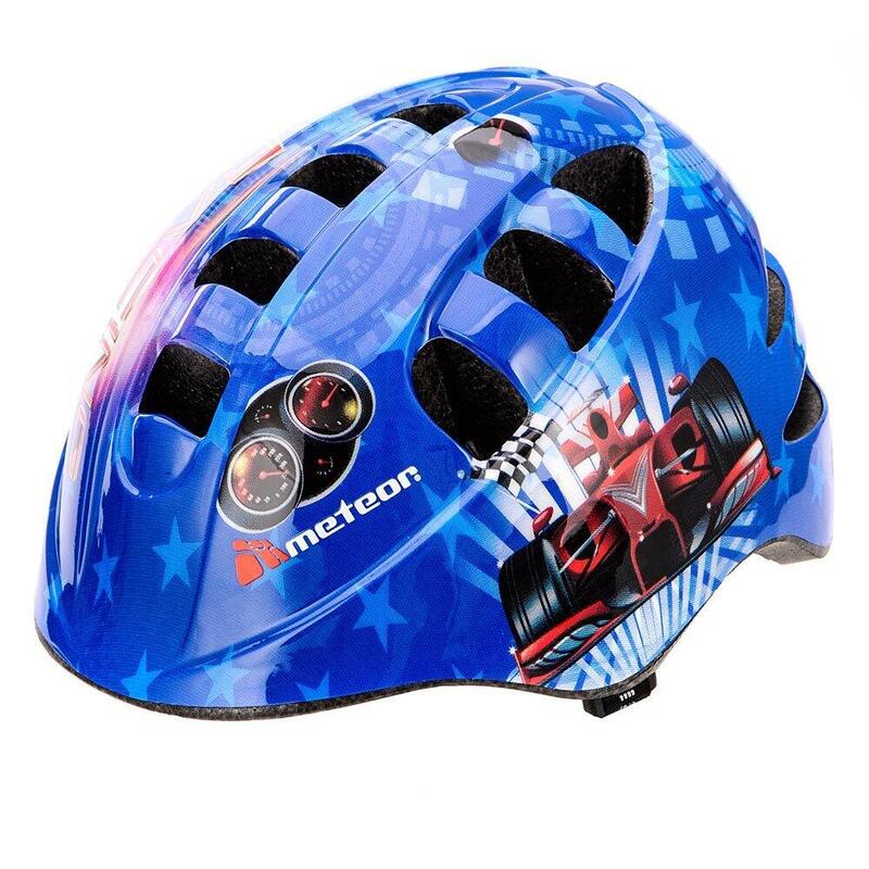 Kask rowerowy dziecięcy Meteor MA-2 DOTS regulowany z welurową wyściółką