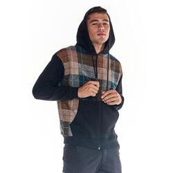 Sweat-shirt en laine tartan Work Leisure entièrement zippé pour homme