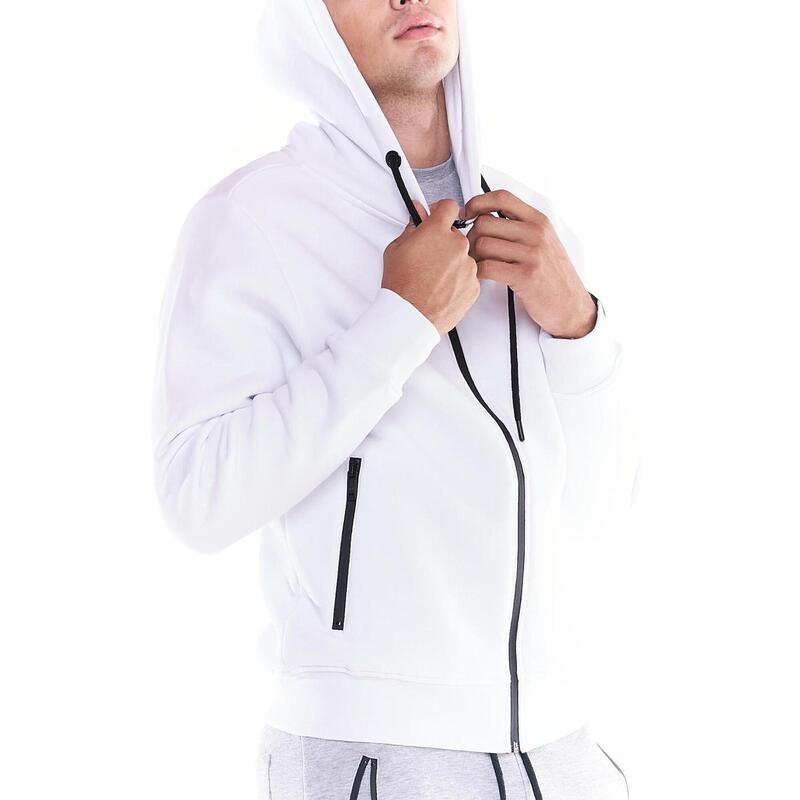 Felpa da uomo cappuccio full zip icona leone Soft Basic