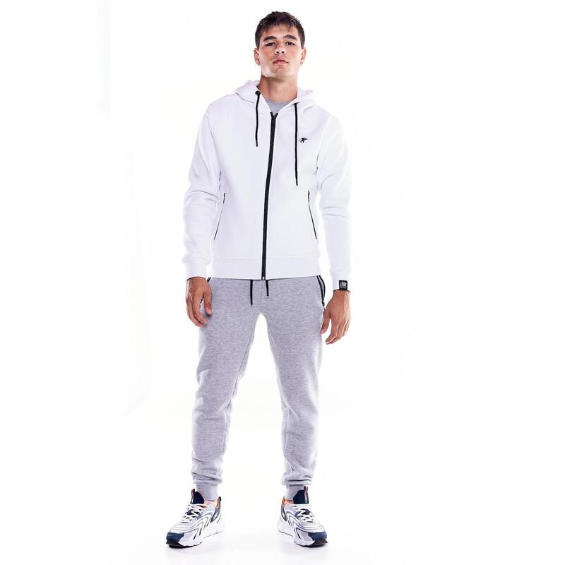 Felpa da uomo cappuccio full zip icona leone Soft Basic