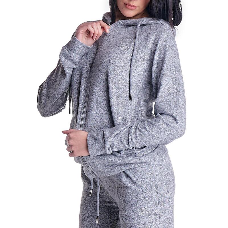 Woman hoody full zip Sequin