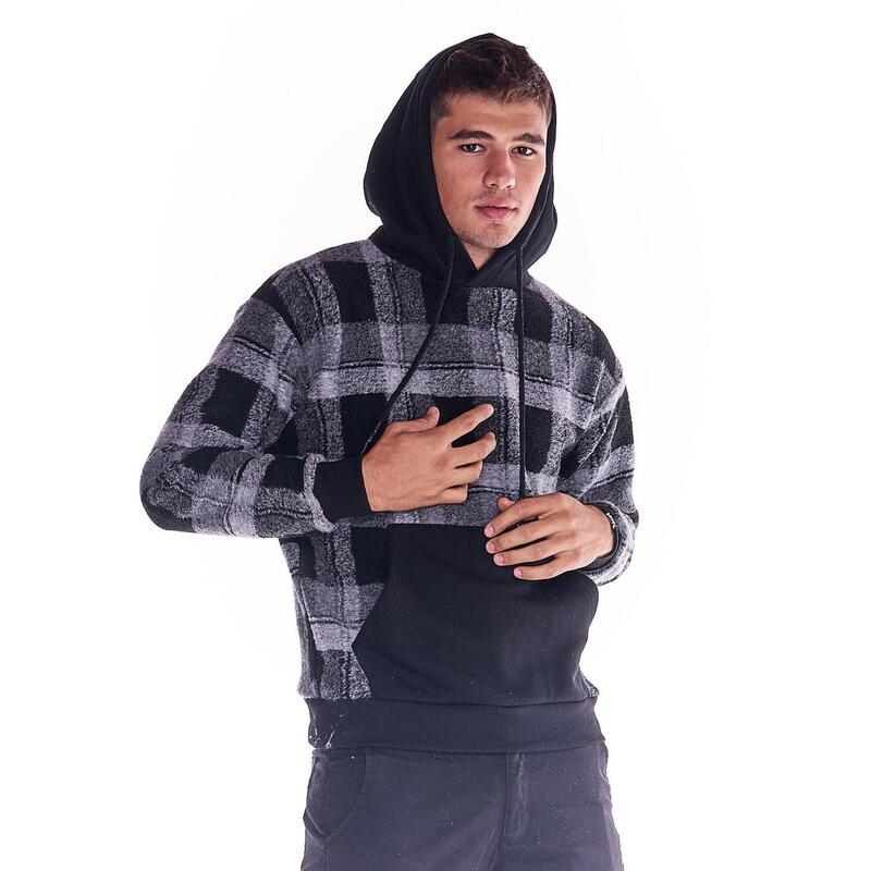 Sweatshirt homem de lÃ£ tartan para trabalho e lazer