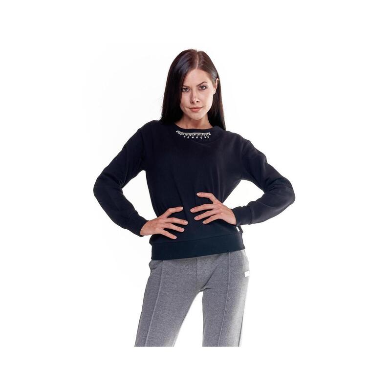 Sudadera de mujer con cuello redondo y diamantes de imitación Greysongreys