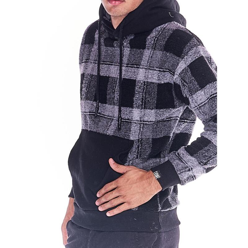 Sweatshirt homem de lÃ£ tartan para trabalho e lazer