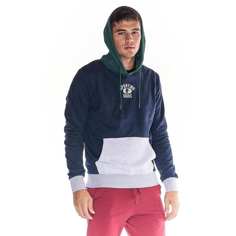 Sweat à capuche tricolore homme College