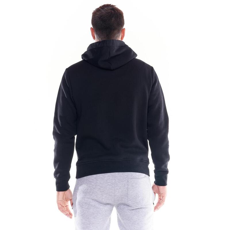 Sweatshirt macio bÃ¡sico com capuz e Ã­cone de leÃ£o com bolso grande