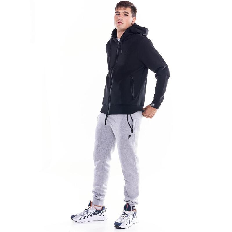 Sweatshirt homem macio e bÃ¡sico com Ã­cone de leÃ£o e Zipper completo