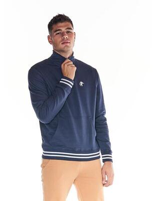 Felpa da uomo collo in piedi e zip a metÃ icona leone College