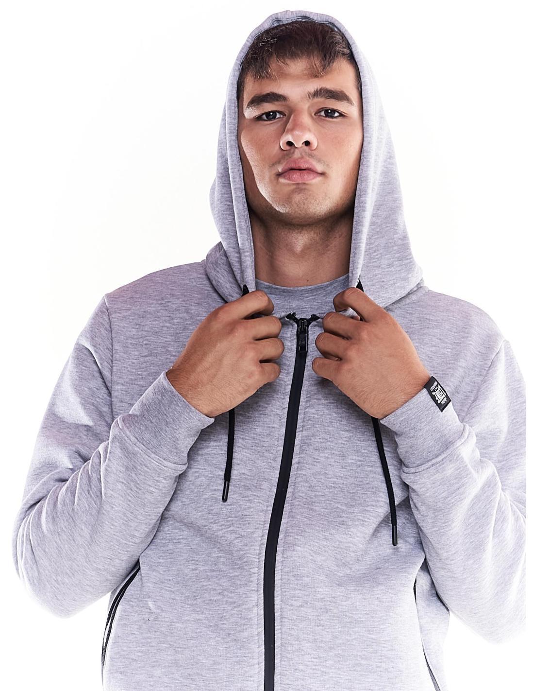 Herren-Kapuzenpullover mit durchgehendem Reißverschluss Leone Soft Basic 5/7