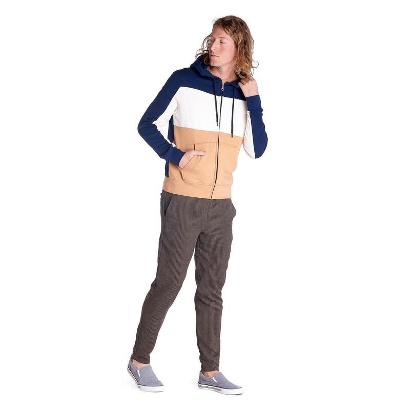 Sweatshirt homem com capuz e Zipper completo Earth Tones