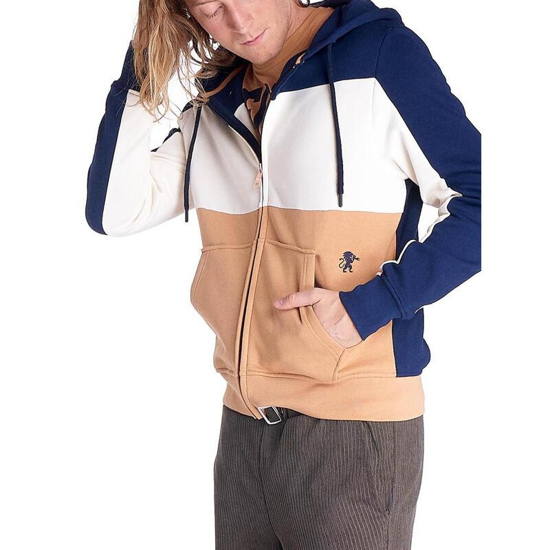 Sweatshirt homem com capuz e Zipper completo Earth Tones