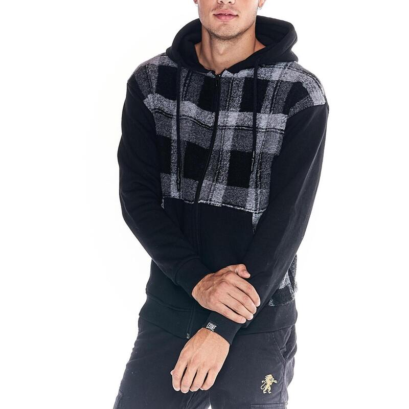 Sweat-shirt en laine tartan Work Leisure entièrement zippé pour homme