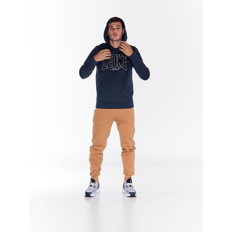 Herensweatshirt met capuchon en grote zak met College-logo