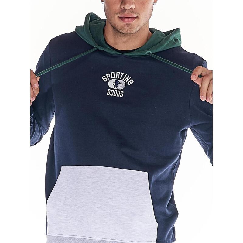 Sweat à capuche tricolore homme College