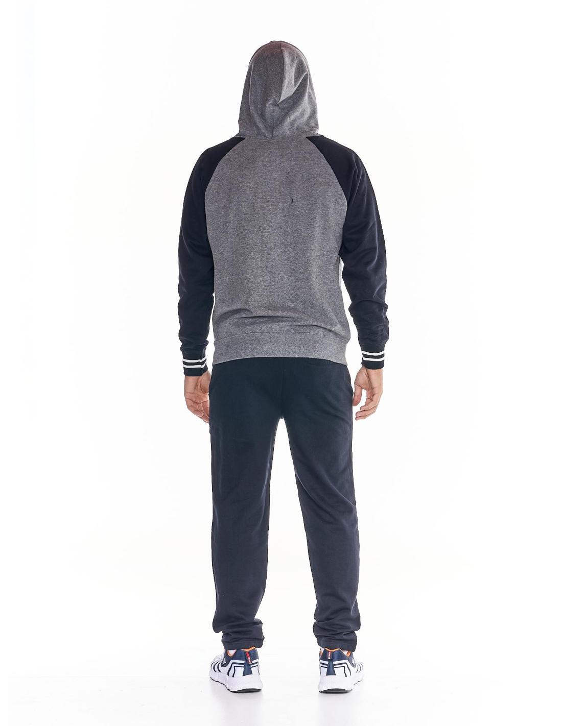 Tuta da uomo cappuccio full zip bicolor College 4/7