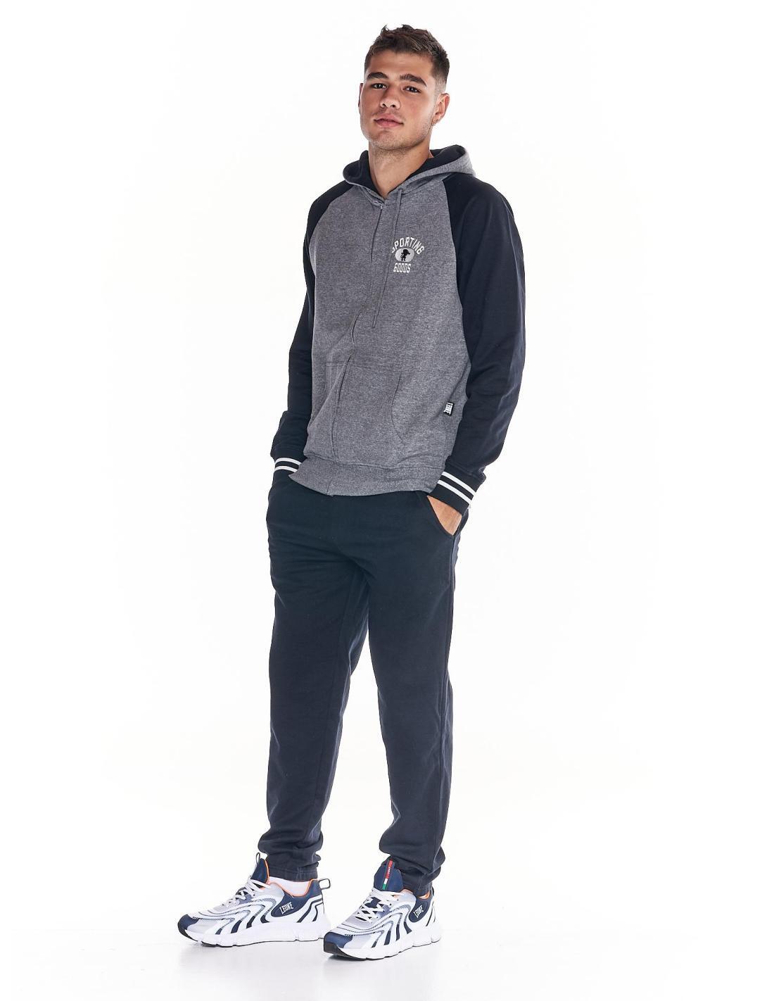 Tuta da uomo cappuccio full zip bicolor College 3/7