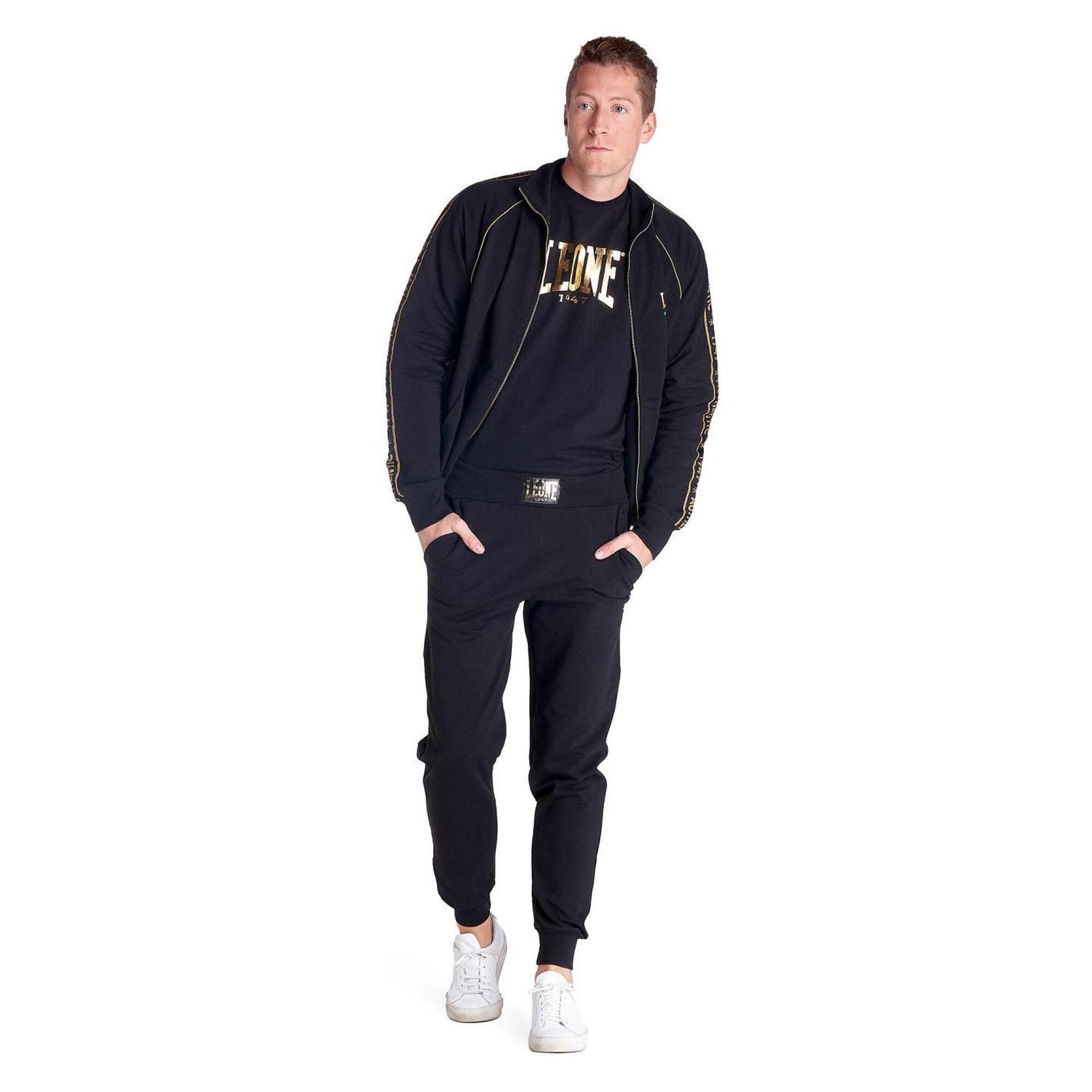 Survêtement EA7 Homme Zippé Noir/Or - Logo Brodé, Polyester Recyclé, Coupe Ajustée Pour Sport Et Décontracté - 2
