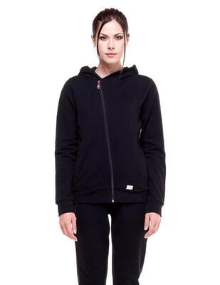 Felpa da donna cappuccio zip asimmetrica Greysongreys