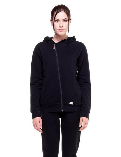Felpa da donna cappuccio zip asimmetrica Greysongreys